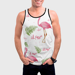 Майка-безрукавка мужская Lil Peep: Pink Flamingo, цвет: 3D-черный — фото 2
