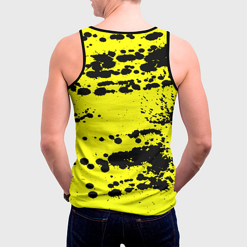 Мужская майка без рукавов PUBG: Yellow Stained / 3D-Черный – фото 4