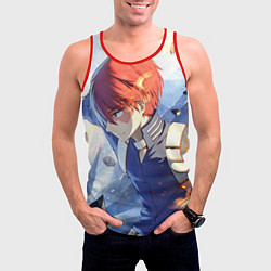 Майка-безрукавка мужская Моя геройская академия Шото, цвет: 3D-красный — фото 2