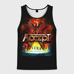 Майка-безрукавка мужская Accept: Flame Eagle, цвет: 3D-черный