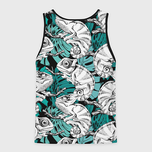Мужская майка без рукавов Хамелеоны / 3D-Черный – фото 2