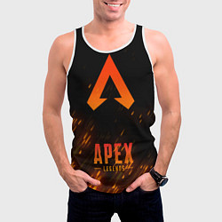 Майка-безрукавка мужская Apex Legends: Orange Flame, цвет: 3D-белый — фото 2