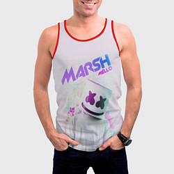 Майка-безрукавка мужская Marshmello: New DJ, цвет: 3D-красный — фото 2