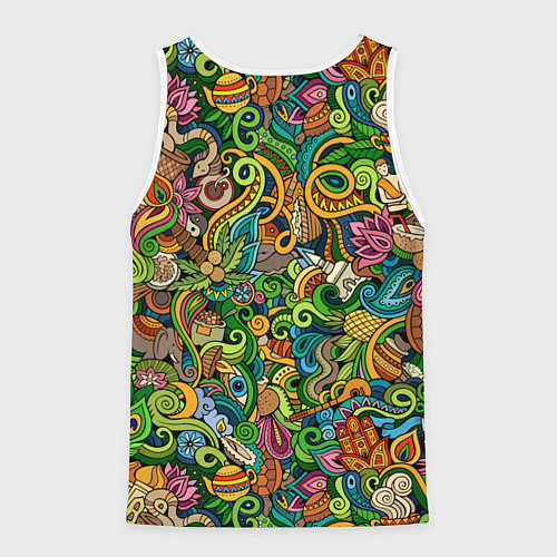 Мужская майка без рукавов Тибетский коллаж / 3D-Белый – фото 2
