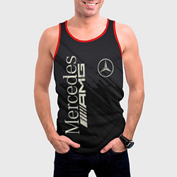 Майка-безрукавка мужская Mercedes AMG: Black Edition, цвет: 3D-красный — фото 2