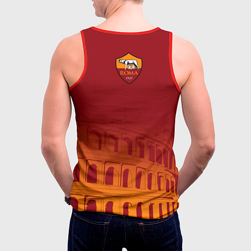 Мужская майка без рукавов Рома клуб / 3D-Красный – фото 4