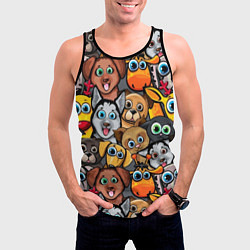 Майка-безрукавка мужская Веселые собаки, цвет: 3D-черный — фото 2