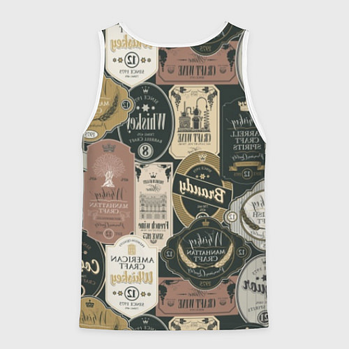 Мужская майка без рукавов Этикетки мира Виски / 3D-Белый – фото 2