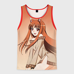 Майка-безрукавка мужская Милая аниме девочка-оборотень - Волчица и пряности, цвет: 3D-красный