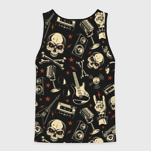 Мужская майка без рукавов Гранж с черепами / 3D-Черный – фото 2