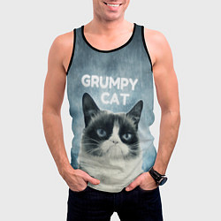 Майка-безрукавка мужская Grumpy Cat, цвет: 3D-черный — фото 2