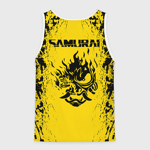 Мужская майка без рукавов Cyberpunk 2077 Samurai logo / 3D-Белый – фото 2