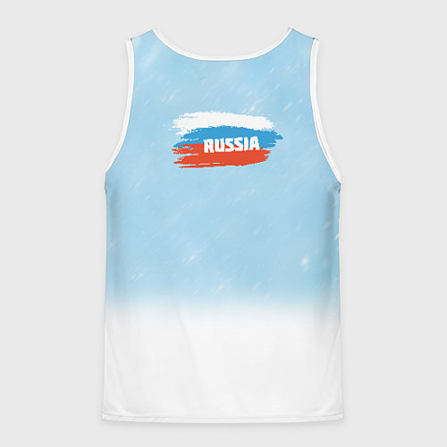 Мужская майка без рукавов Хоккей Russia / 3D-Белый – фото 2
