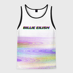Майка-безрукавка мужская BILLIE EILISH: White Glitch, цвет: 3D-черный
