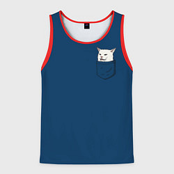 Майка-безрукавка мужская СМАДЖ В КАРМАНЕ, цвет: 3D-красный