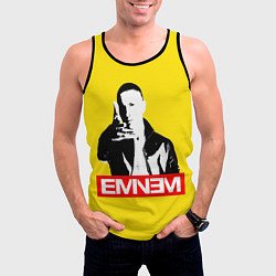 Майка-безрукавка мужская Eminem, цвет: 3D-черный — фото 2