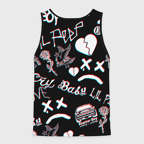 Мужская майка без рукавов LIL PEEP GLITCH / 3D-Черный – фото 2