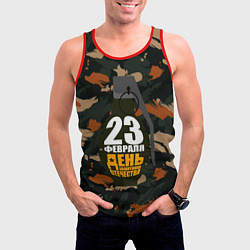 Майка-безрукавка мужская С 23 февраля граната, цвет: 3D-красный — фото 2