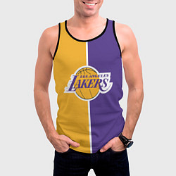Майка-безрукавка мужская LA LAKERS, цвет: 3D-черный — фото 2