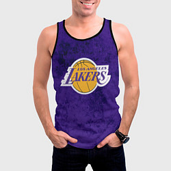 Майка-безрукавка мужская LA LAKERS, цвет: 3D-черный — фото 2