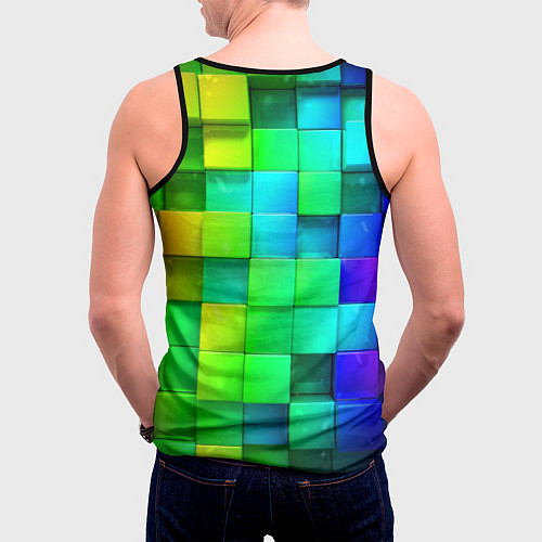 Мужская майка без рукавов Minecraft Майнкрафт / 3D-Черный – фото 4