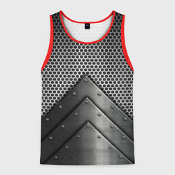 Майка-безрукавка мужская Броня металлическая, цвет: 3D-красный