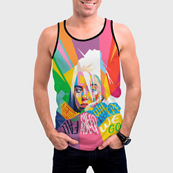 Майка-безрукавка мужская BILLIE EILISH, цвет: 3D-черный — фото 2