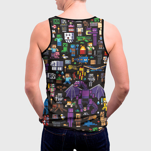 Мужская майка без рукавов MINECRAFT / 3D-Черный – фото 4