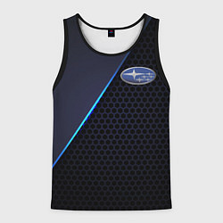 Майка-безрукавка мужская SUBARU, цвет: 3D-черный
