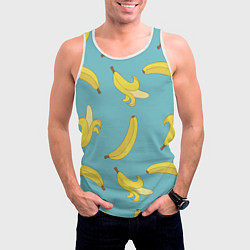 Майка-безрукавка мужская Банановый дождь, цвет: 3D-белый — фото 2