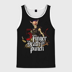 Майка-безрукавка мужская Five Finger Death Punch, цвет: 3D-белый