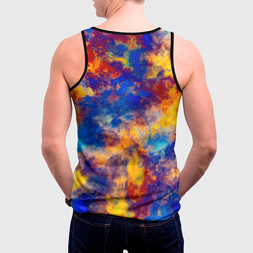 Мужская майка без рукавов Огненно-синий полутон / 3D-Черный – фото 4