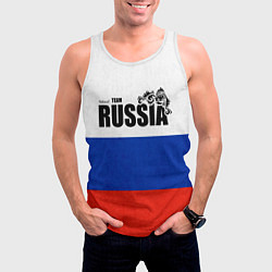 Майка-безрукавка мужская Russia, цвет: 3D-белый — фото 2