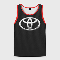 Майка-безрукавка мужская Toyota carbon, цвет: 3D-красный