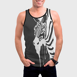 Майка-безрукавка мужская Зебра, цвет: 3D-черный — фото 2