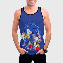 Майка-безрукавка мужская Sonic, цвет: 3D-черный — фото 2