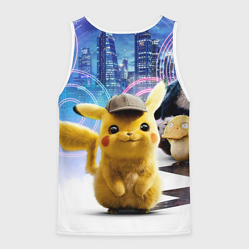 Мужская майка без рукавов Детектив Пикачу / 3D-Белый – фото 2
