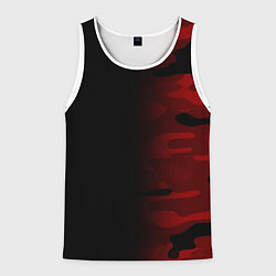 Майка-безрукавка мужская RED BLACK MILITARY CAMO, цвет: 3D-белый