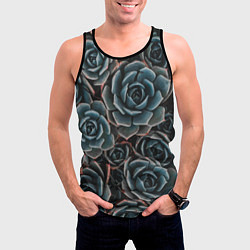 Майка-безрукавка мужская Цветы Розы, цвет: 3D-черный — фото 2