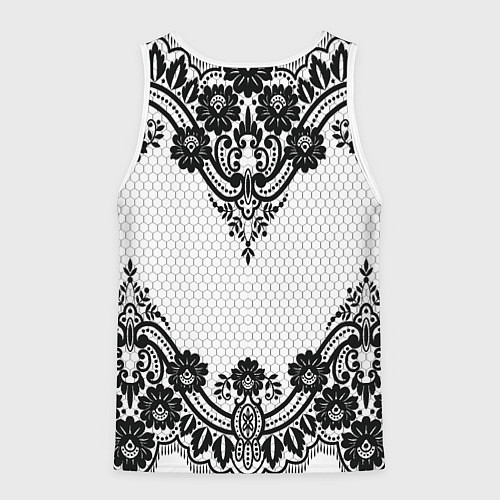 Мужская майка без рукавов Кружева / 3D-Белый – фото 2