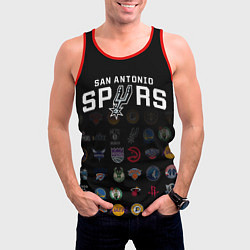 Майка-безрукавка мужская San Antonio Spurs 2, цвет: 3D-красный — фото 2