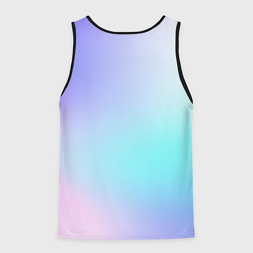 Мужская майка без рукавов Небесно голубой градиентный / 3D-Черный – фото 2