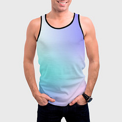 Майка-безрукавка мужская Небесно голубой градиентный, цвет: 3D-черный — фото 2