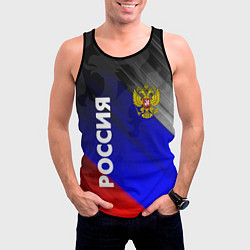 Майка-безрукавка мужская РОССИЯ, цвет: 3D-черный — фото 2