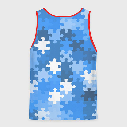 Мужская майка без рукавов Пазл / 3D-Красный – фото 2