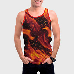 Майка-безрукавка мужская ЯЗЫКИ ПЛАМЕНИ, цвет: 3D-красный — фото 2