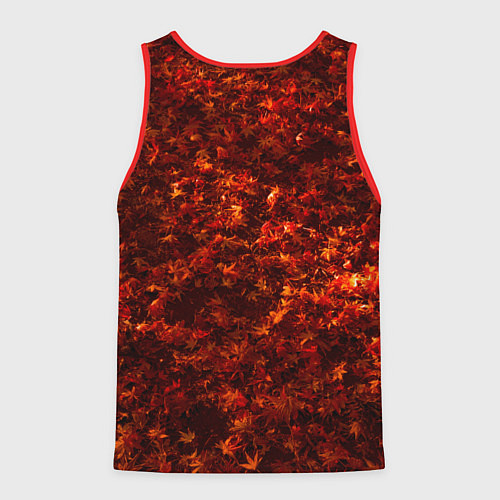Мужская майка без рукавов Лиственной покров / 3D-Красный – фото 2