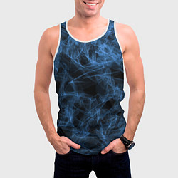Майка-безрукавка мужская Синий дым, цвет: 3D-белый — фото 2