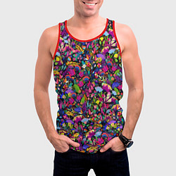 Майка-безрукавка мужская Мистические цветы, цвет: 3D-красный — фото 2
