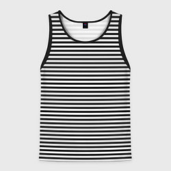 Майка-безрукавка мужская В ЧЕРНО-БЕЛУЮ ПОЛОСКУ, цвет: 3D-черный